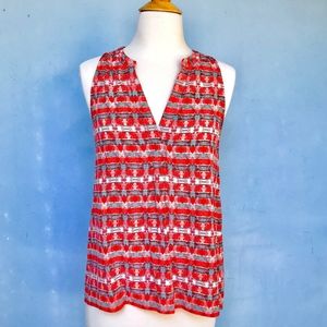 Joie Sleeveless Silk Ikat Top